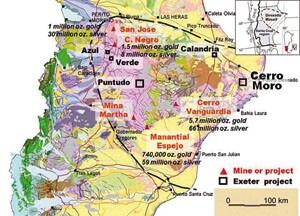 Cerro Moro se ubica en cercanías a Puerto Deseado