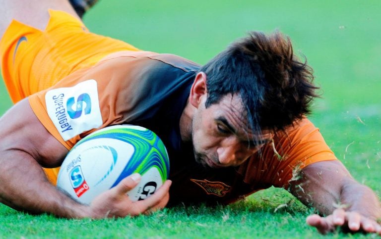 Matias Orlandoanota uno de sus tres tries (Foto: Anesh DEBIKY / AFP).