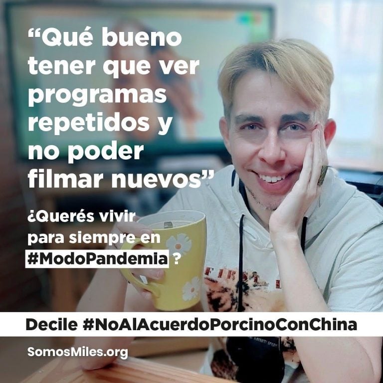 #ModoPandemia: la iniciativa que busca frenar el acuerdo porcino con China que promueven los famosos (Foto: Instagram @somosmilesorg)