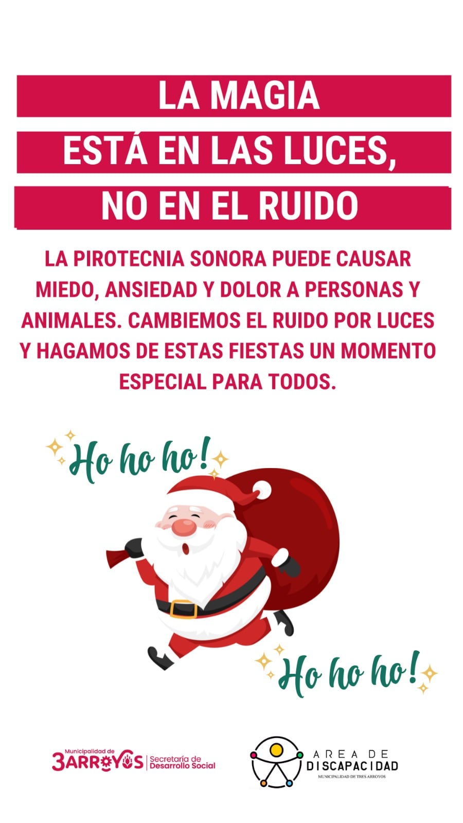 Mensaje del Área de Discapacidad de Tres Arroyos: Navidad sin pirotecnia, más conciencia, más sonrisas