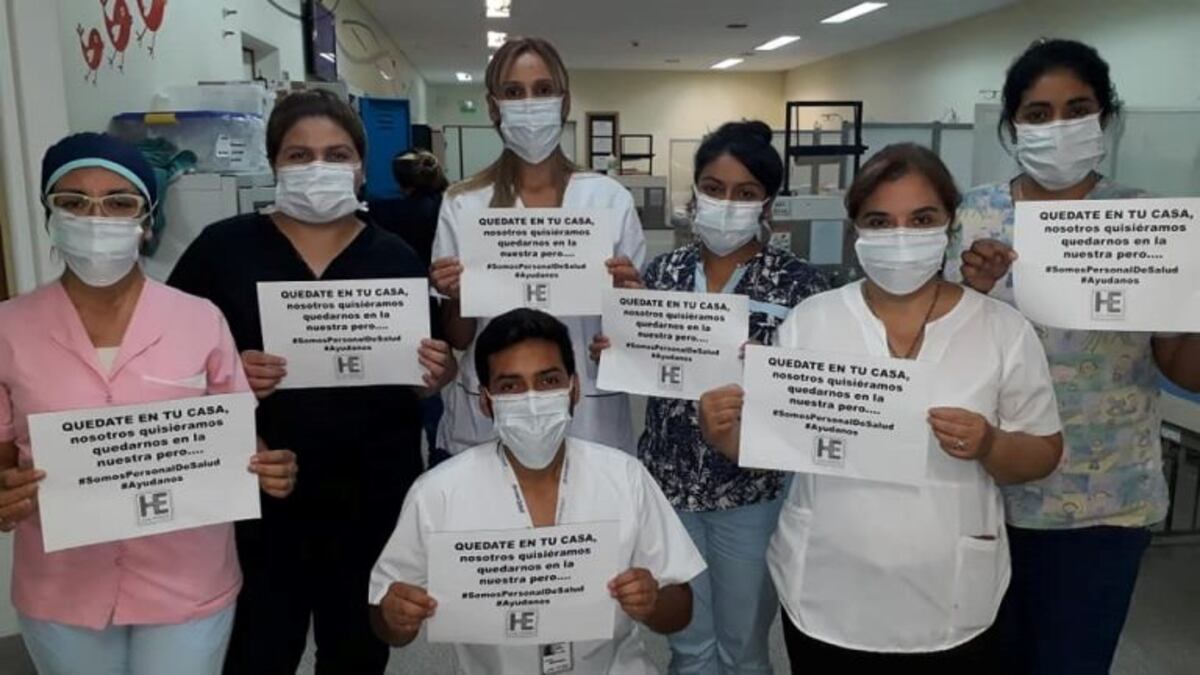 "Quedate en tú casa": el mensaje de los trabajadores del Hospital Eva Perón para concientizar