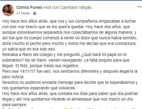 Carina Funes era esposa del sanjuanino, Cayetano Vargas.