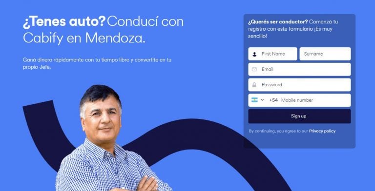 Ingresando a la página de Cabify, los interesados ya pueden dejar sus datos para sumarse a la plataforma.