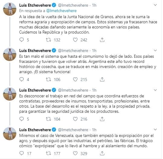 La dura respuesta de Etchevehere a Grabois. (@lmetchevehere)