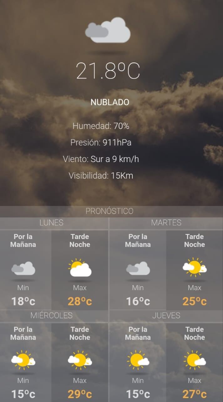 Clima lunes 24 de septiembre