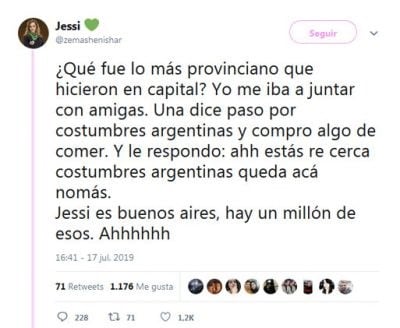 “¿Qué fue lo más provinciano que hicieron en Capital?” (Twitter)