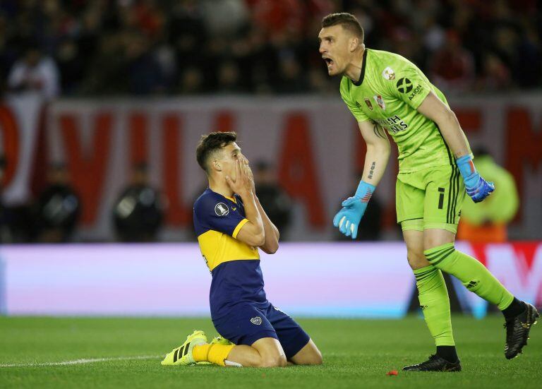 Capaldo fue expulsado y se perderá la ida de semifinales de la Copa Libertadores (Foto: Agustín Marcarián/REUTERS)