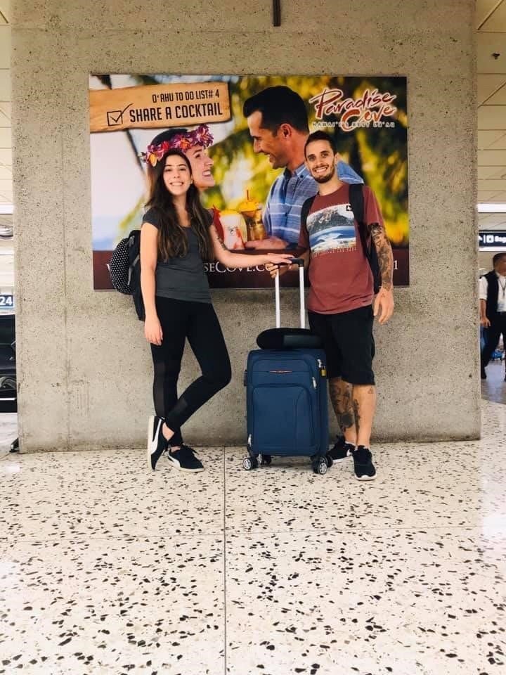 Florencia y su pareja en Estados Unidos. (Foto: Gentileza Florencia Lasarte)