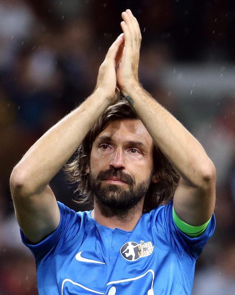 Andrea Pirlo, durante su partido homenaje en el estadio Giuseppe Meazza de Milán. EFE/Matteo Bazzi

 milan italia Andrea Pirlo partido despedida futbolista italiano futbol evento La noche del maestro