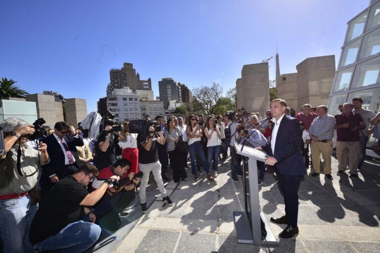 Las nuevas obras de la Plaza España quedaron habilitadas en el sector superior.