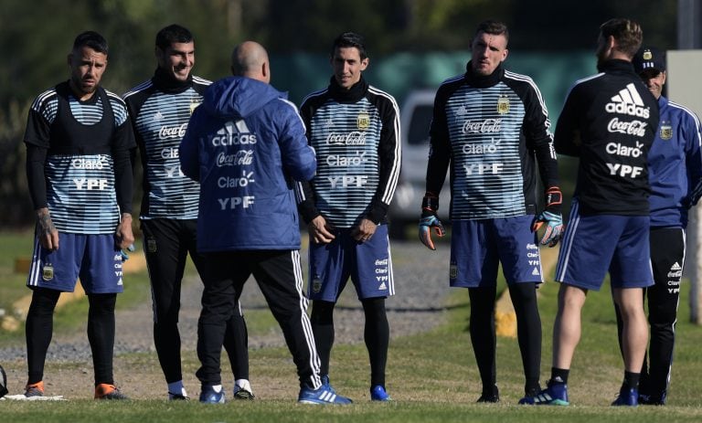 El entrenamiento de la Selección Argentina.