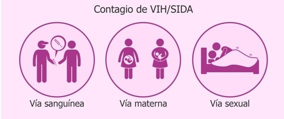 Las diferentes vías de contagio del VIH (Web).