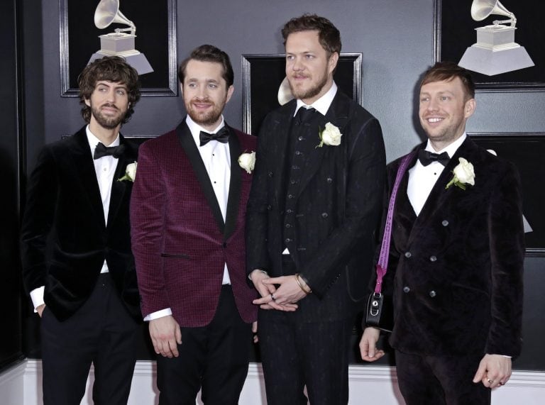 PFX62. New York (United States), 28/01/2018.- The group Image Dragons arrive for the 60th annual Grammy Awards ceremony at Madison Square Garden in New York, New York, USA, 28 January 2018. (Nueva York, Estados Unidos) EFE/EPA/JASON SZENES