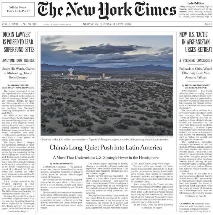 La tapa del New York Times