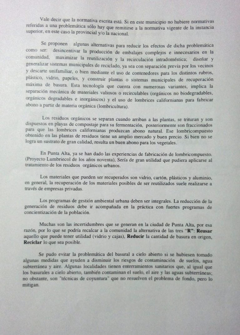 Nota presentada al intendente