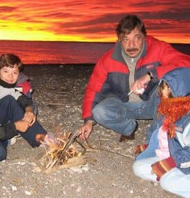 Rodolfo y familia, en la zona de la cordillera.