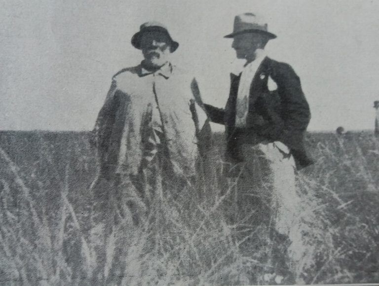 Pedro Gutierrez, 1934 fotografiado en el lugar exacto donde estaba emplazado el Fortín Machado