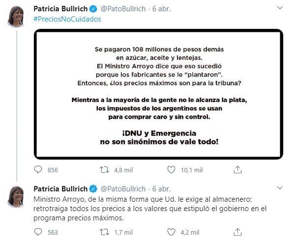 Patricia Bullrich. (Twitter)