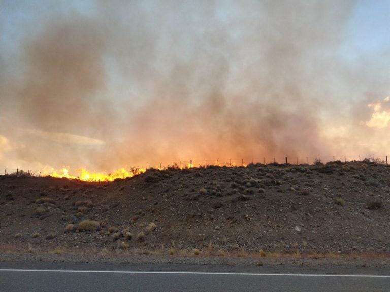 El fuego que consumió 5.300 has en Chubut se encuentra fuera de control. Brigadistas trabajan en la zona.