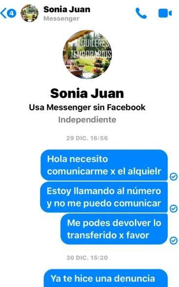 Los estafadores las bloquearon en redes sociales y borraron la página (Infobae).