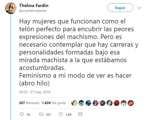 Thelma Fardin bancó a Romina Manguel (Twitter)