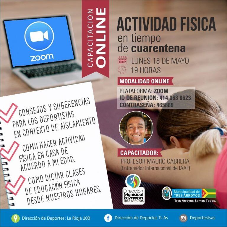 Capacitación online sobre actividad física en tiempo de cuarentena