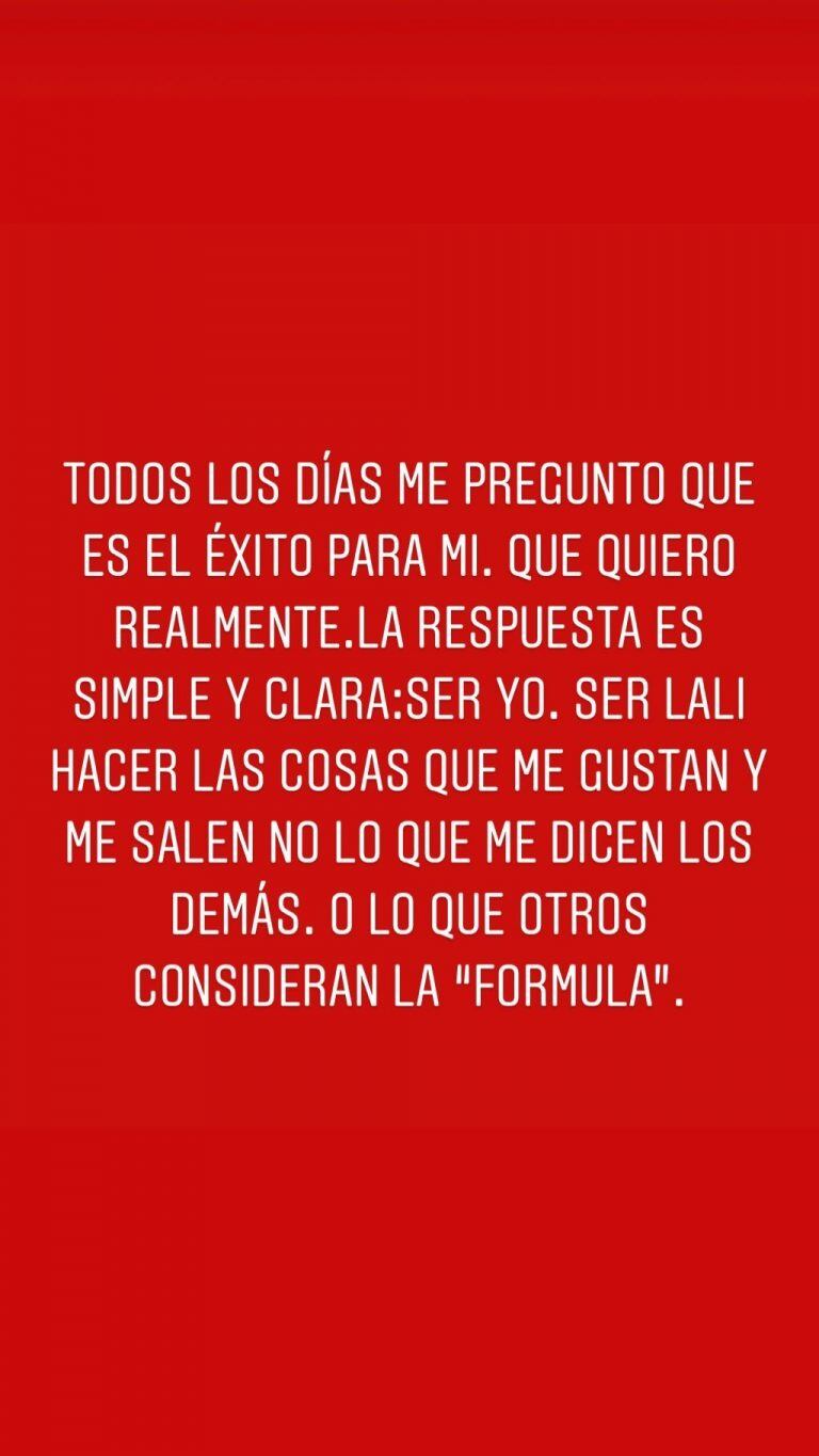 Lali Espósito contó que se viene una nueva etapa en su vida y que "la gilada" no la frenará