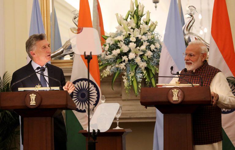 Mauricio Macri junto al primer ministro indio, Narendra Modi. (EFE)