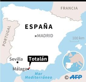 Localización de Totalán en la provincia de Málaga. (AFP).