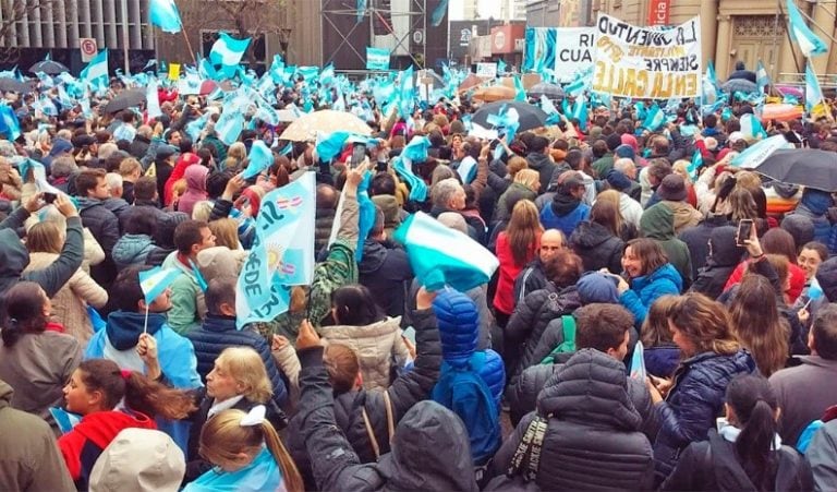 La llegada de Macri a Río Cuarto.