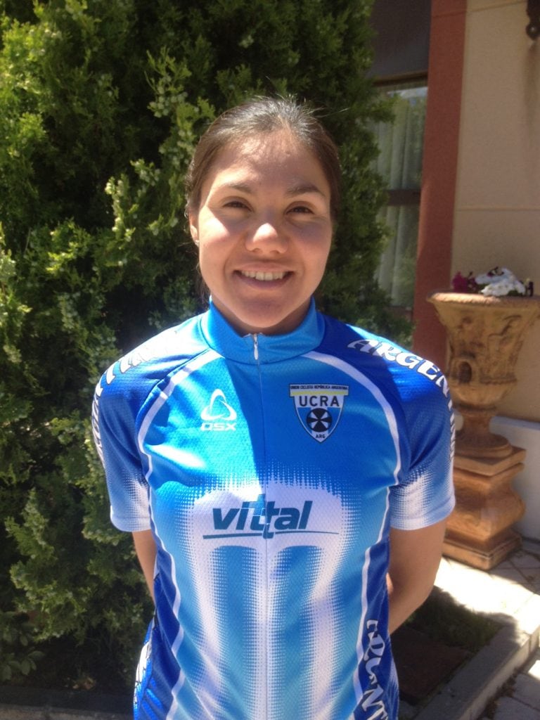 Mariela cuando ganó la medalla de bronce en la prueba de pelotón durante el Mundial de ruta de Paraclismo que se realizó en Greenville Carolina del Norte. (DYN.