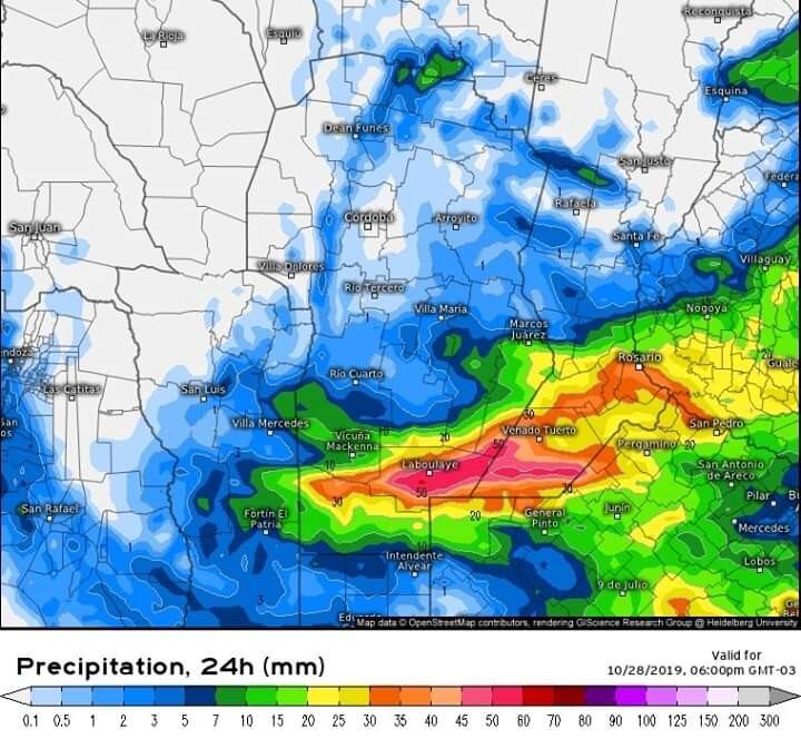 Información del clima del 28/10 al 3/11 (Rafael Di Marco)