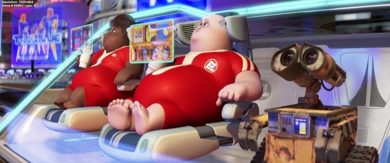 La película Wally, de Pixar, fantasea con un futuro en el que los humanos no hacen absolutamente nada más que mirar pantallas y dejarse cuidar por las máquinas.