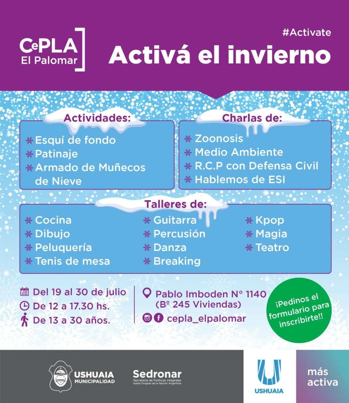 Iniciaron las inscripciones al Programa "Activa el Invierno 2021"