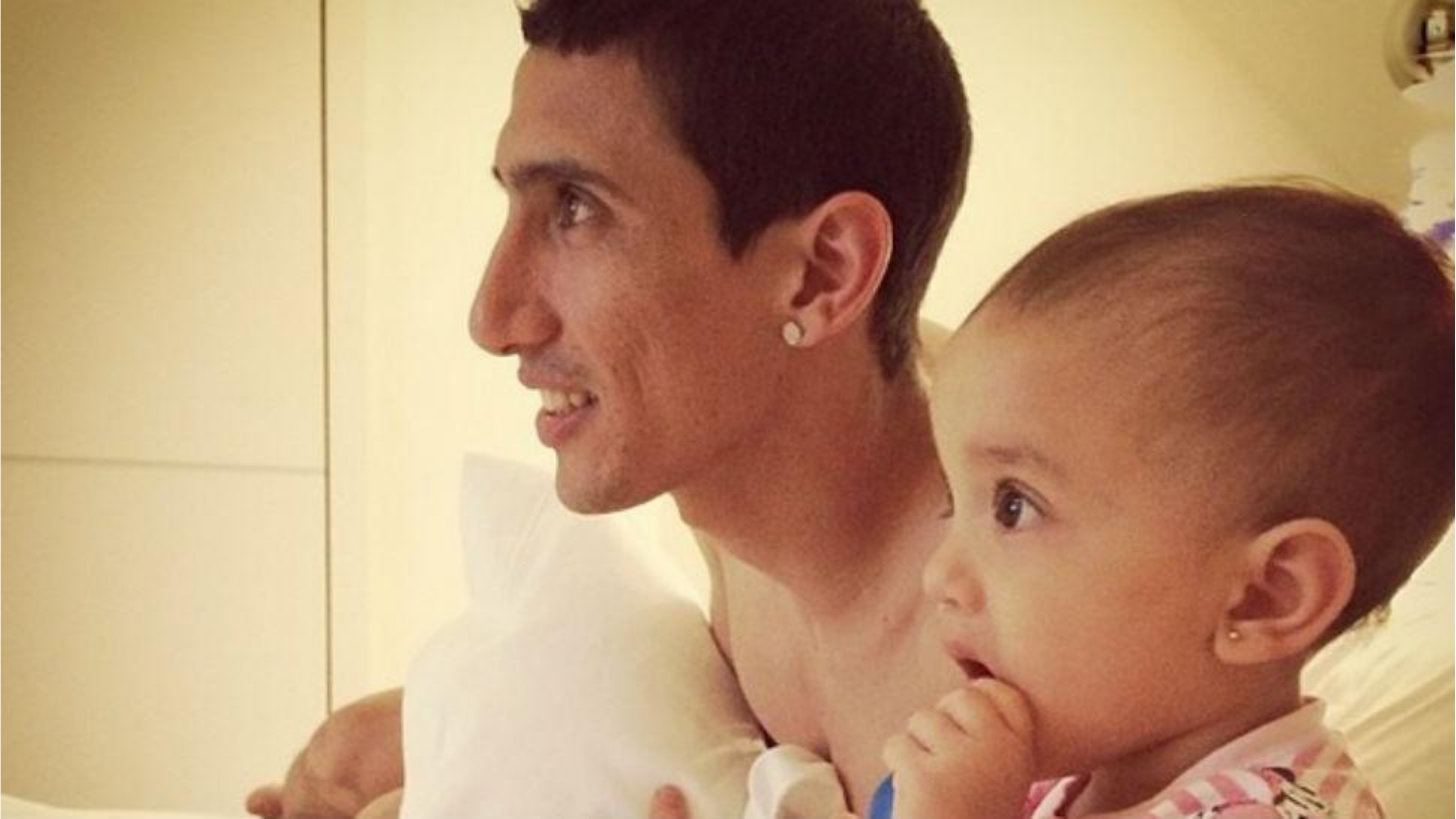 Ángel Di María y su hija mayor.