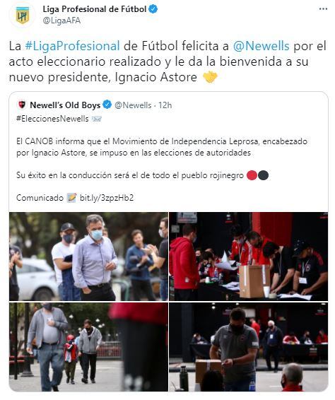 AFA le dio la bienvenida al nuevo presidente de Newell's.