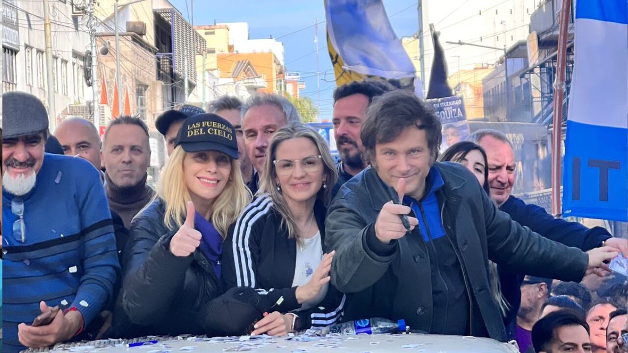 Javier Milei, durante su caravana por San Martín - Gentileza