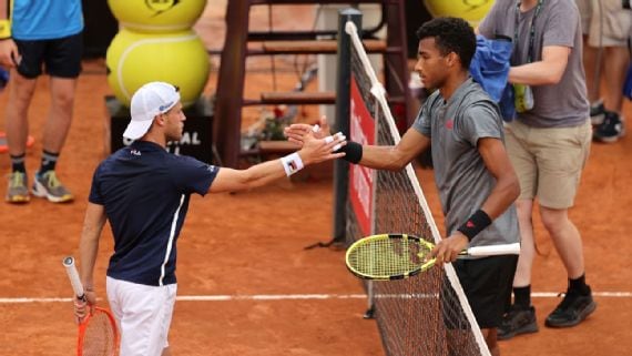 Diego Schwartzman y el canadiense Feliz Auger-Aliassime.