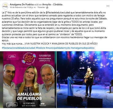 Publicación Redes Sociales Amalgama de Pueblos