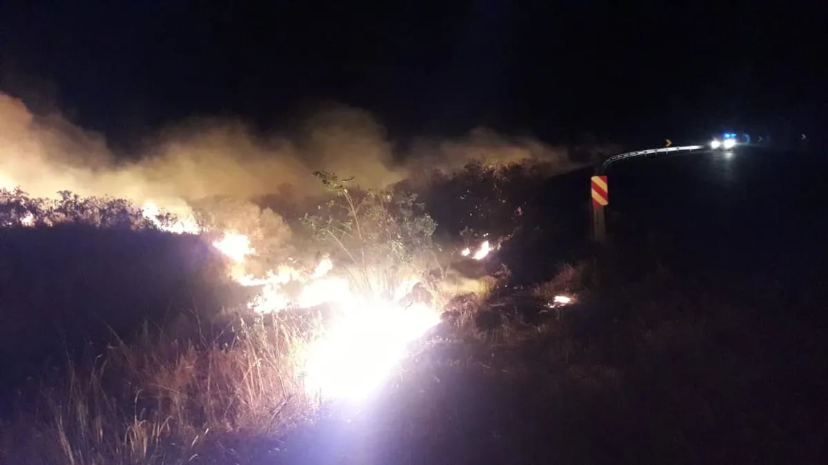 En la periferia de la capital jujeña se desataron algunos focos de incendio de pastizales en la madrugada, potenciados por el "viento norte".