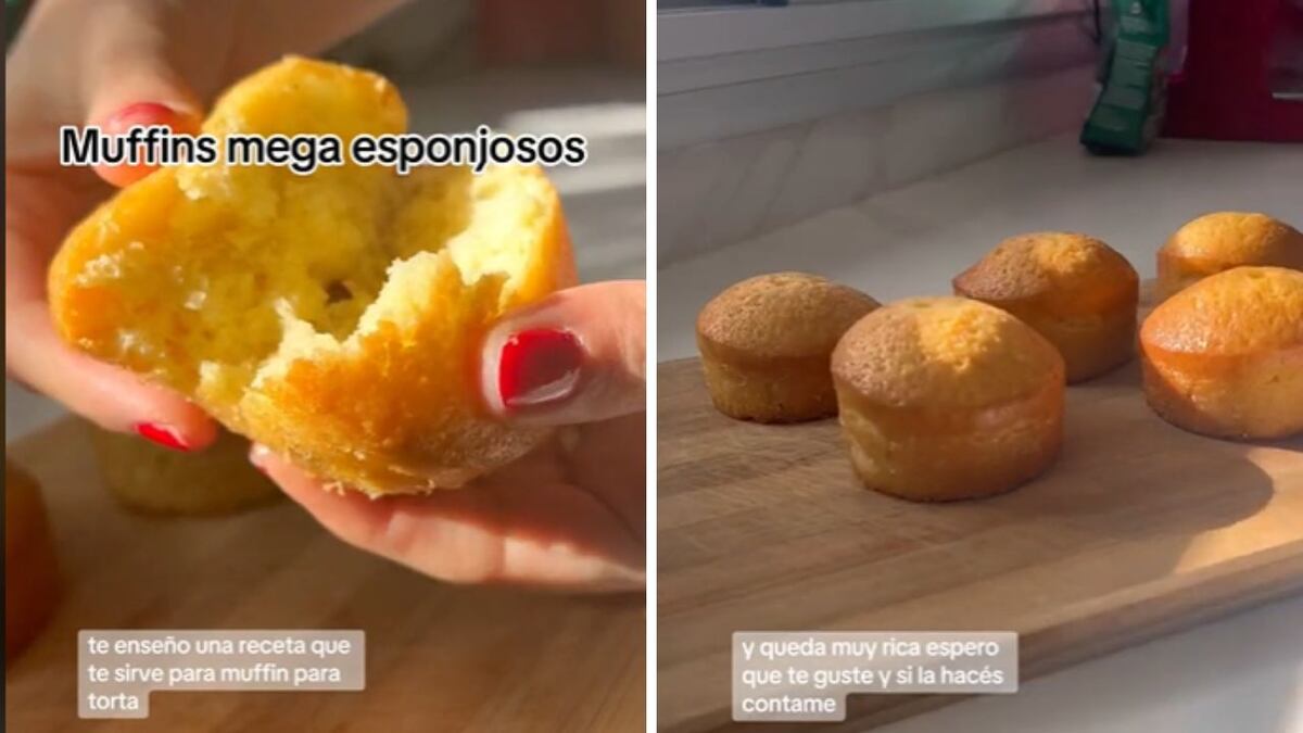 Receta de muffins esponjosos, ricos y con pocos ingredientes, ideales para comer en la merienda