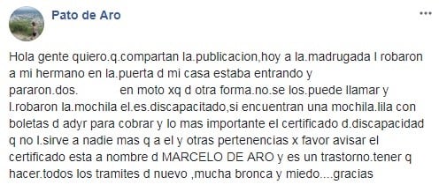 La hermana hizo su descargo en Facebook. (Captura)