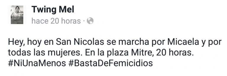 Convocatoria a marcha en San Nicolás