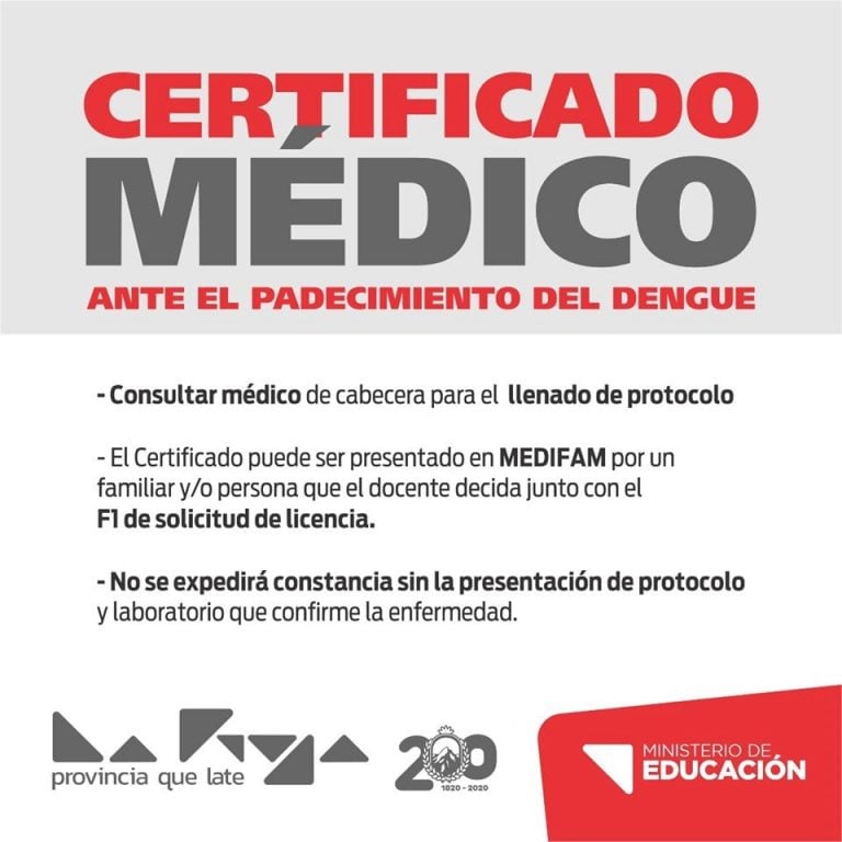 Protocolo para solicitar la licencia por Dengue.