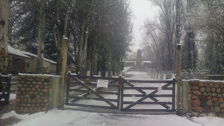 Nieve en el Manzano Histórico, Tunuyán, Mendoza.