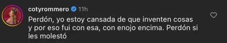 Coti Romero pidió disculpas por sus dichos sobre El Conejo.