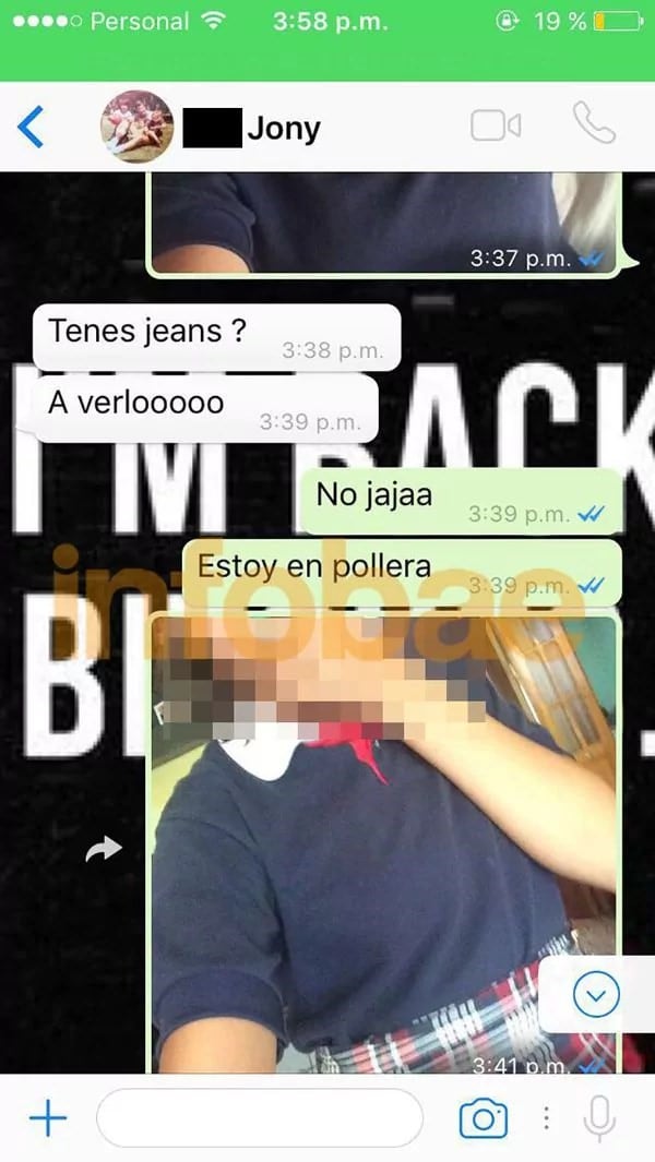 Los polémicos chats de Jonathan Fabbro con una menor de su familia a la que habría violado.