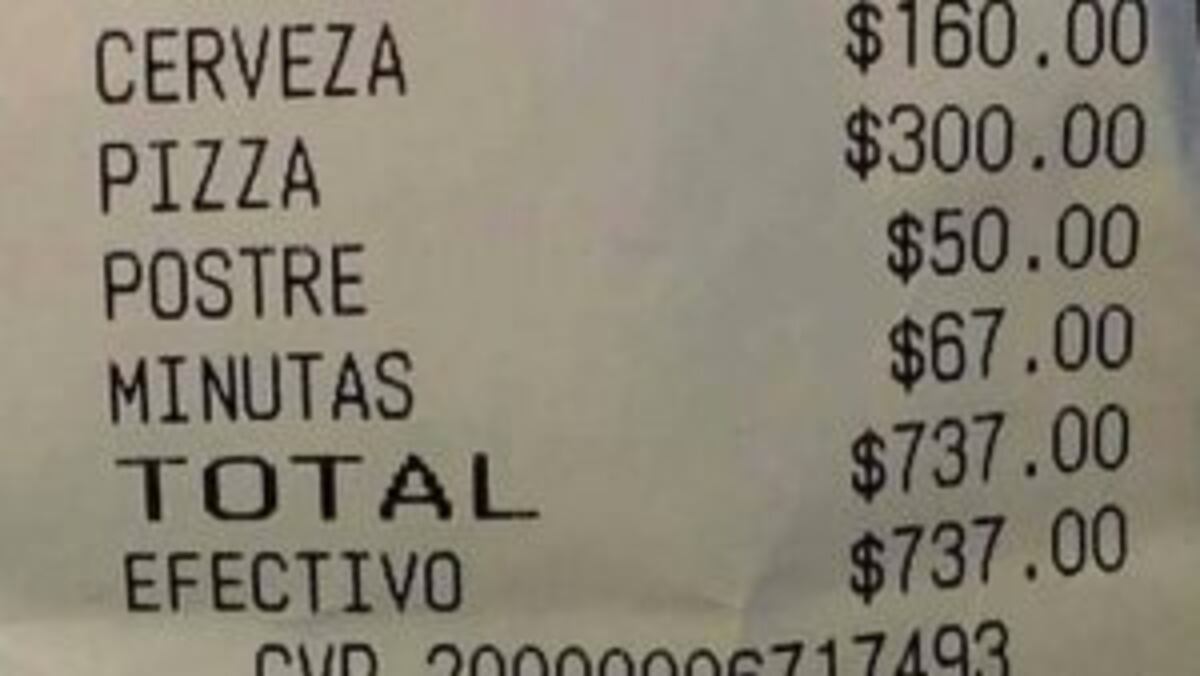 Polémica por la difusión de un ticket con elevados precios en una pizzería de Carlos Paz
