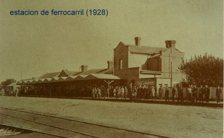 Estación de tren Tres Arroyos 1928 (foto: archivo personal Andrés Errea)