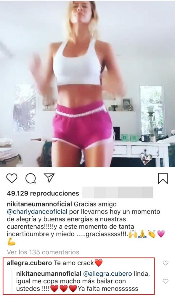 La respuesta de Nicole Neumann al comentario de su hija Allegra.